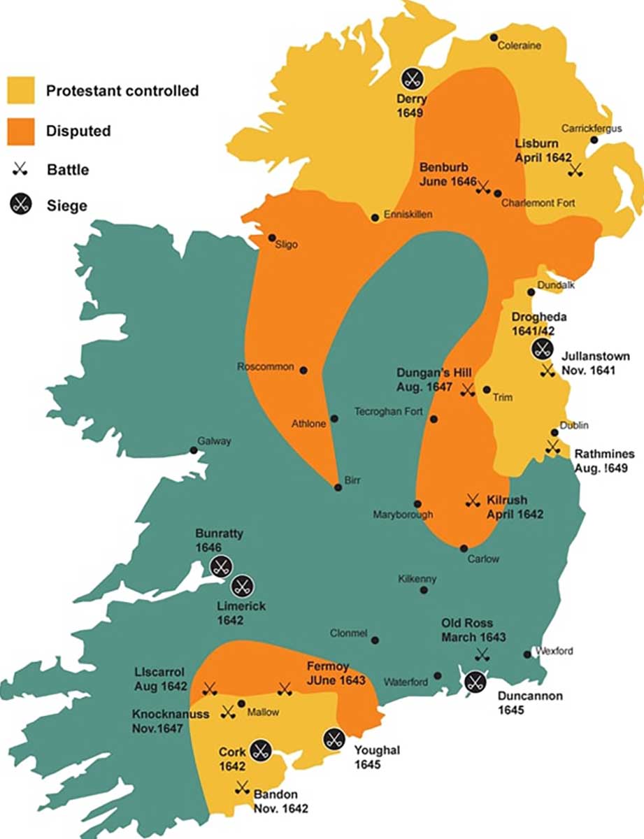 map confederate wars ireland
