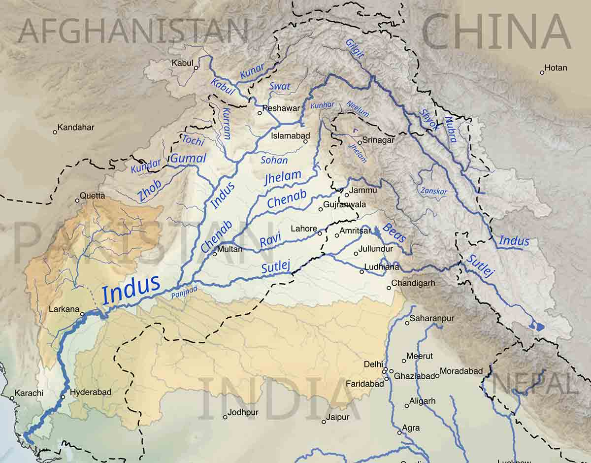 map of indus and hindu kush