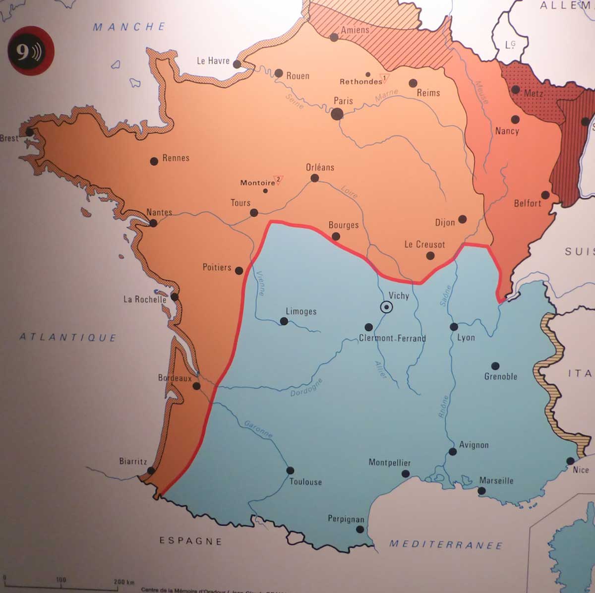 map of occupied france 1940