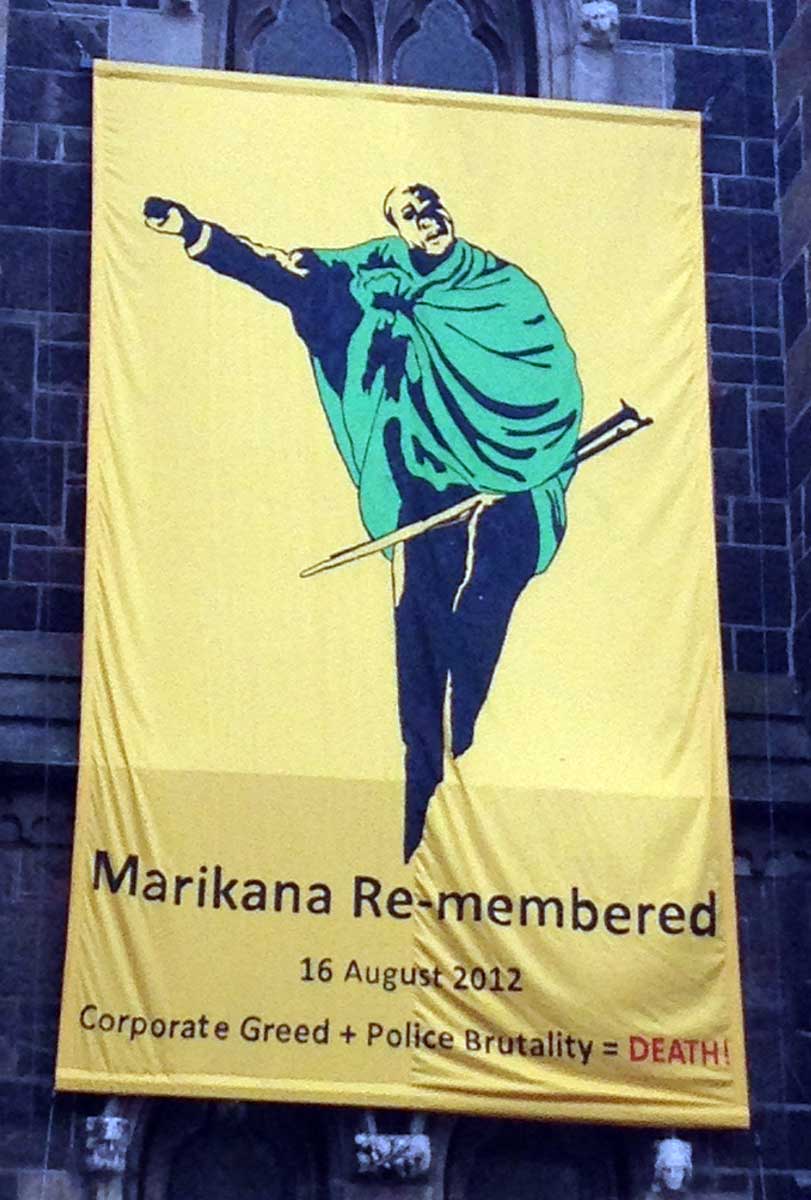 marikana remembered banner