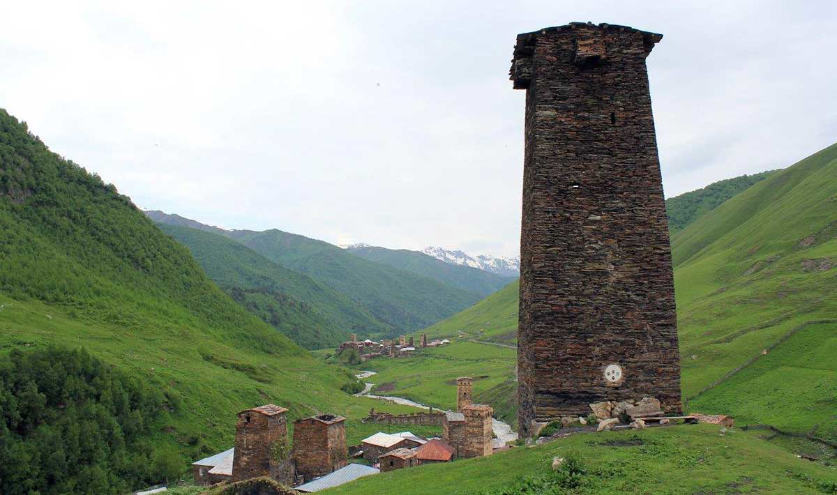medieval towers svaneti georgia