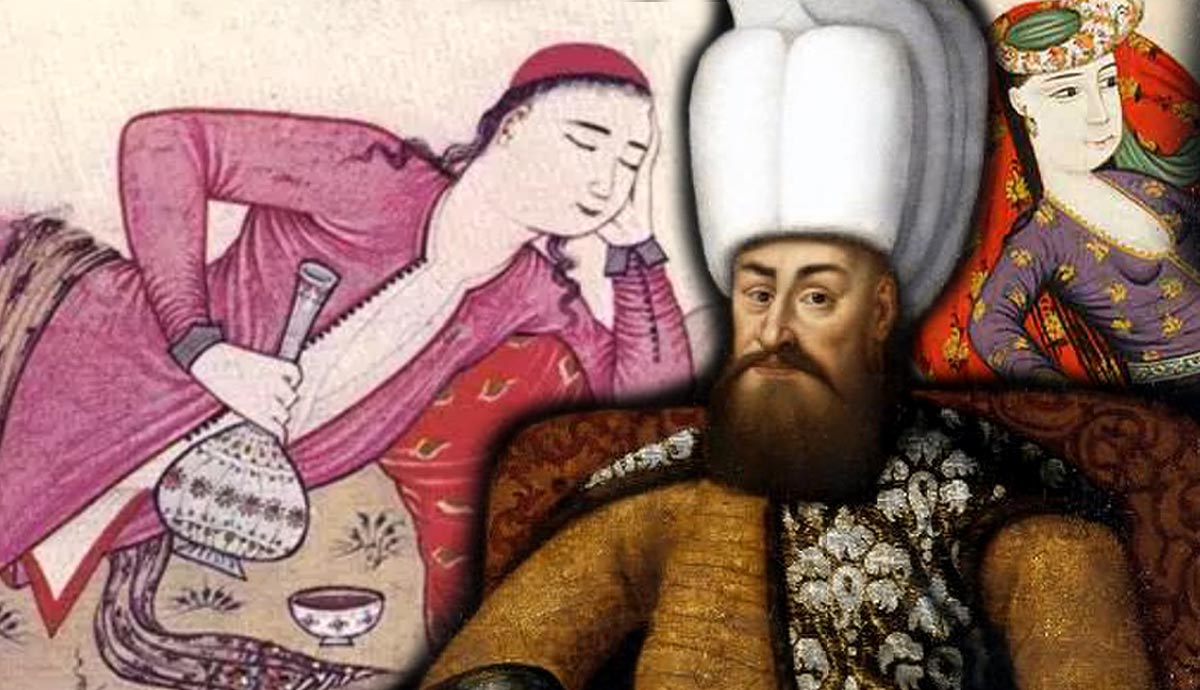Ottoman sultan with courtiers in miniatures