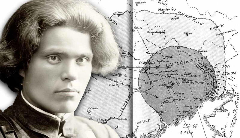 Makhnovshchina map and Nestor Makhno