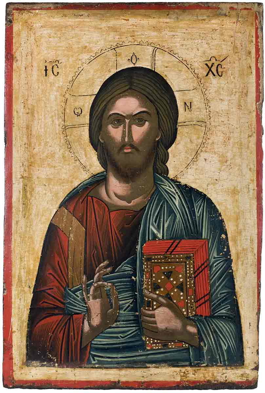 orthodox iconography christ pantokrator greece