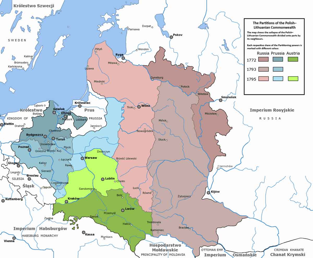partitions of poland map
