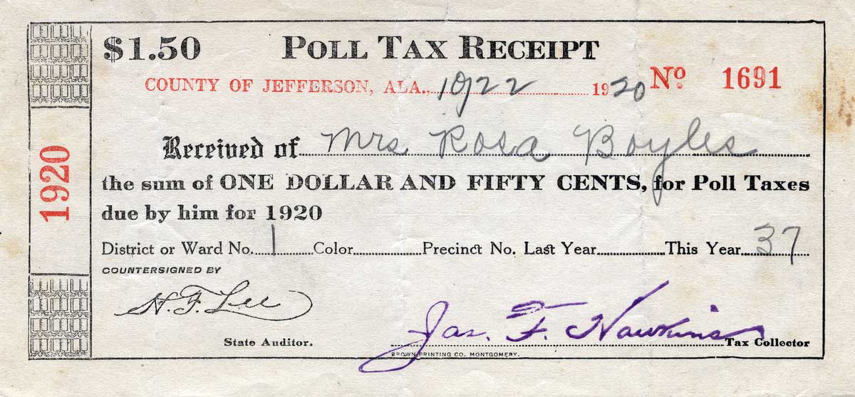 poll tax receipt