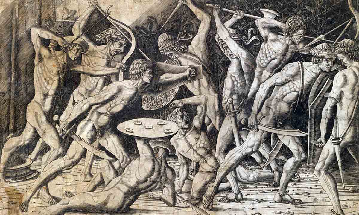 pollaiuolo battle hercules giants engraving