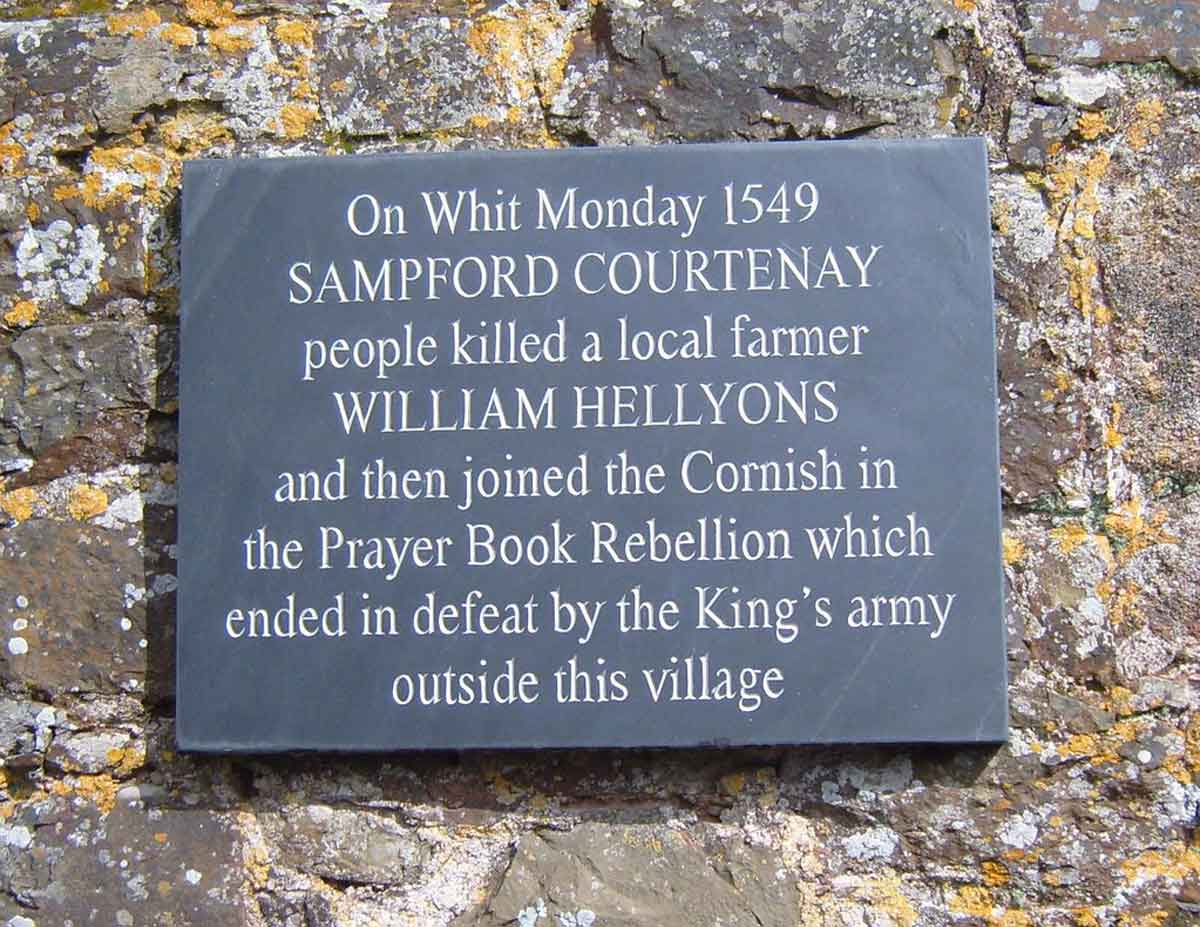 prayer book rebellion plaque