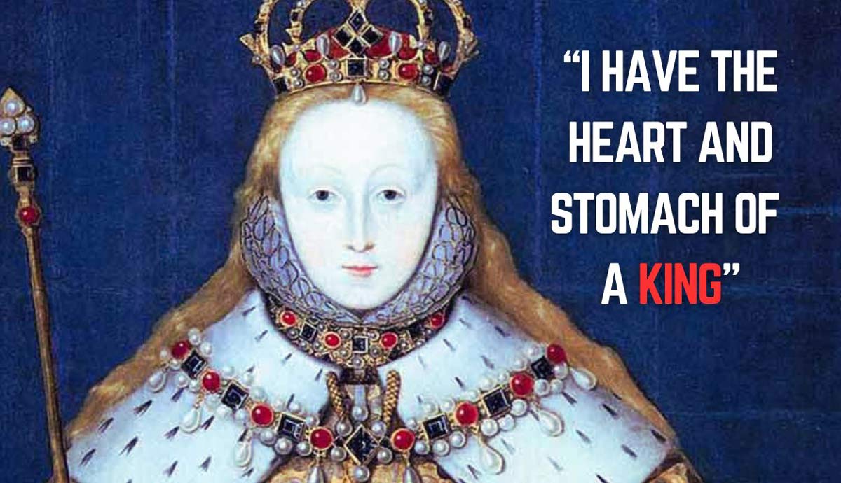 Queen Elizabeth I portrait with famous quote