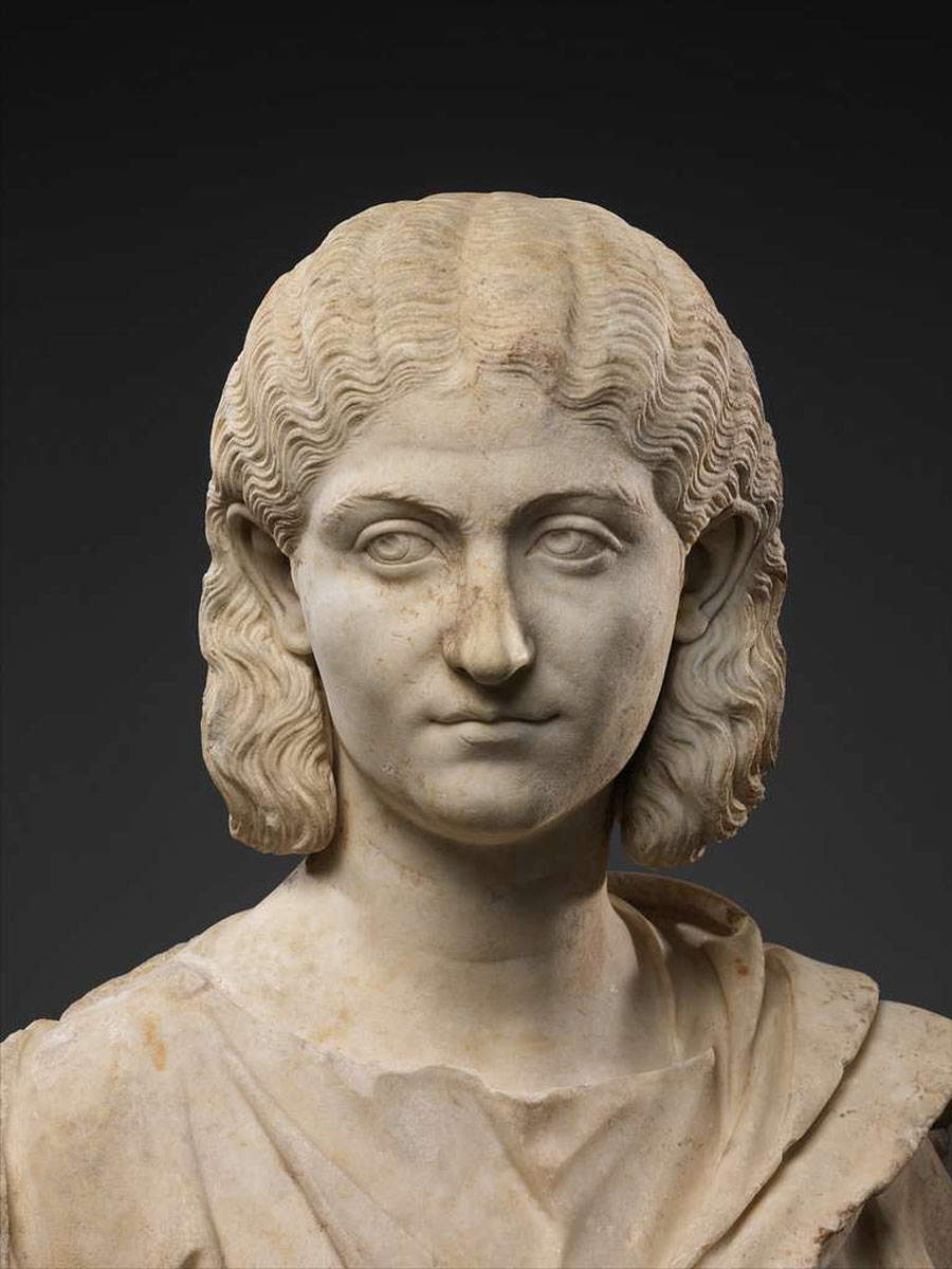 roman bust of a woman marble statue