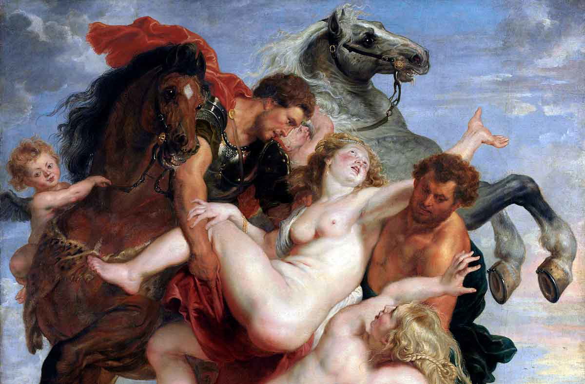rubens abduction daughters leucippos painting