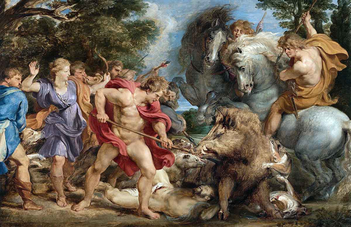 rubens calydonian boar hunt painting