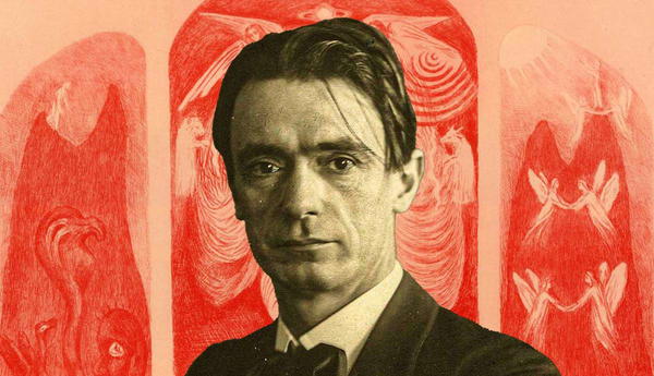 Rudolf Steiner portrait and stained glass design