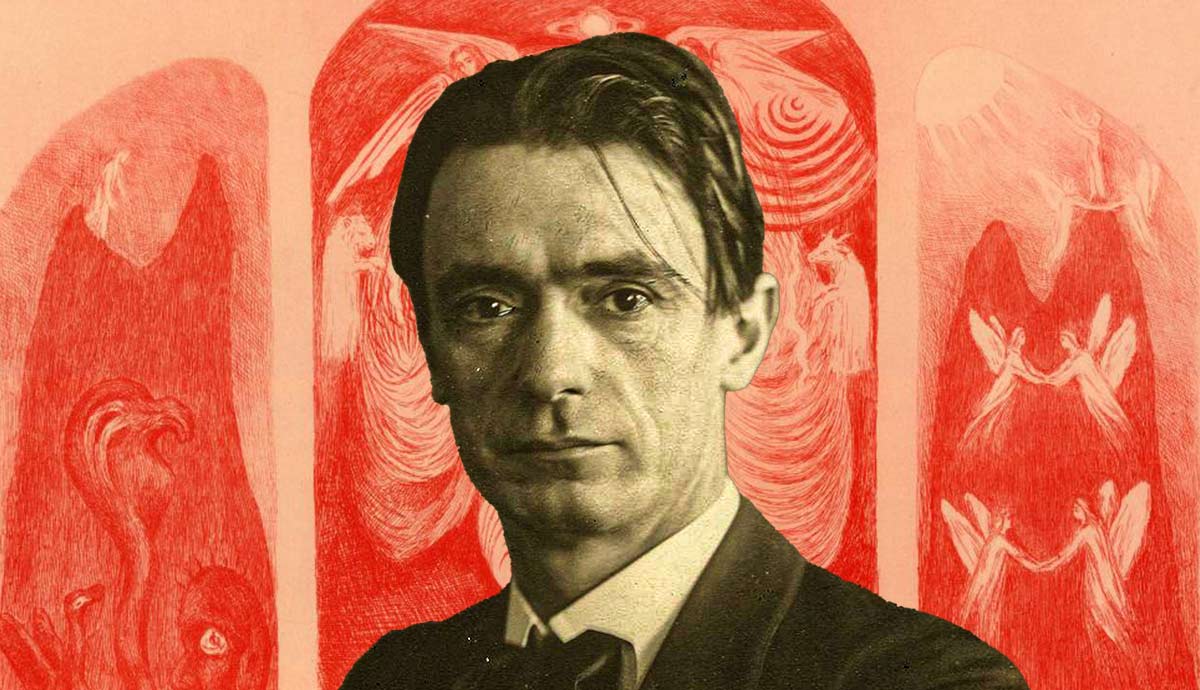 Rudolf Steiner portrait and stained glass design
