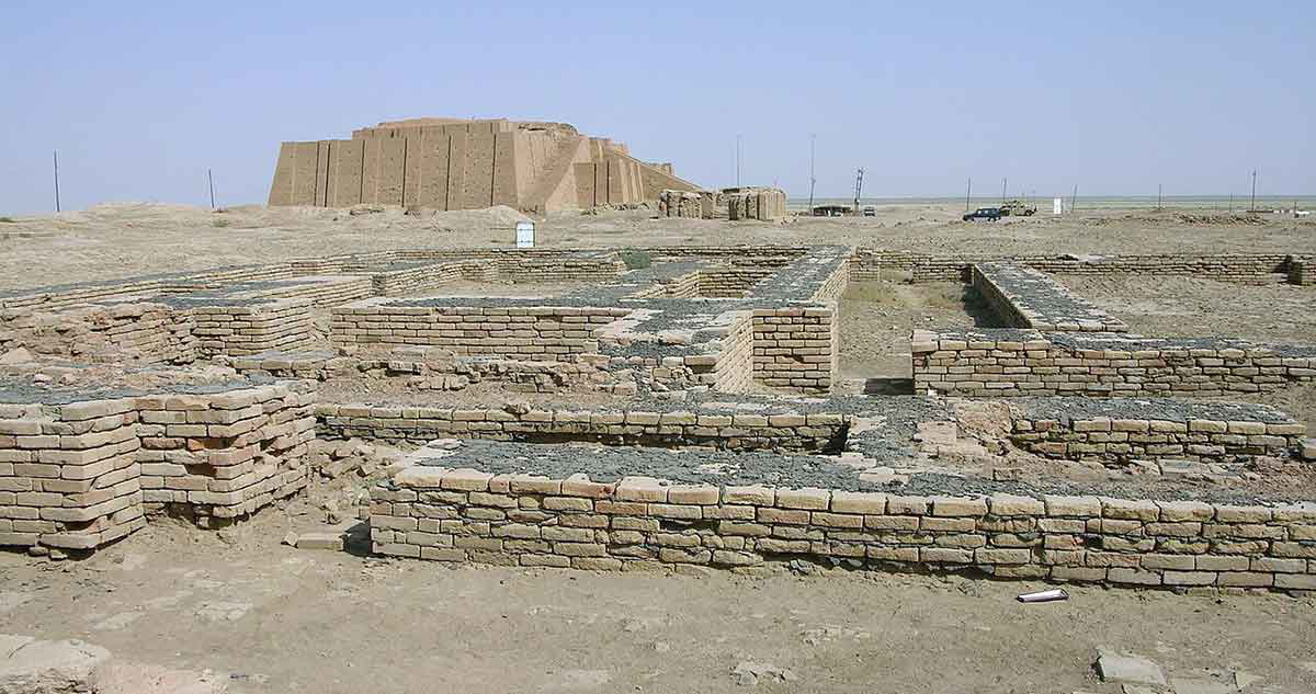 ruins in the town of ur