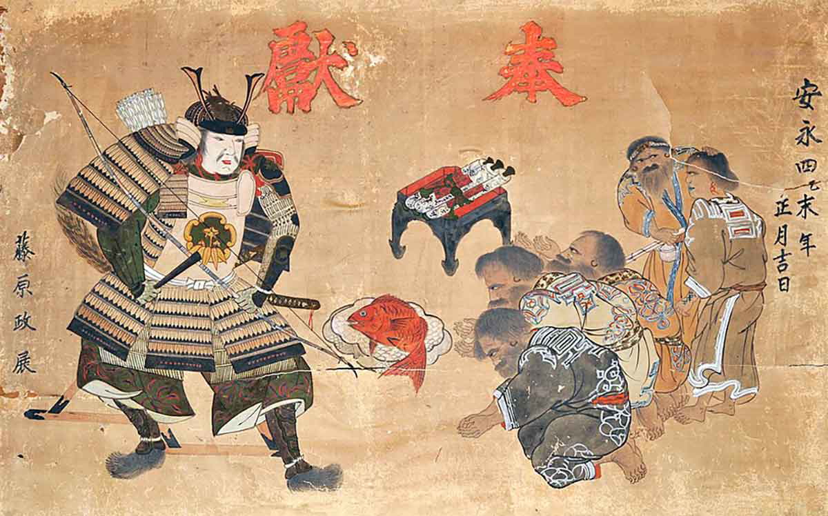 samurai and ainu in hokkaido 1775