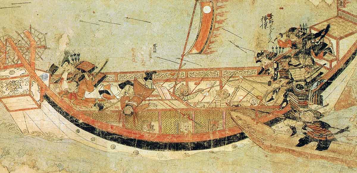 samurai attacking mongolian ships