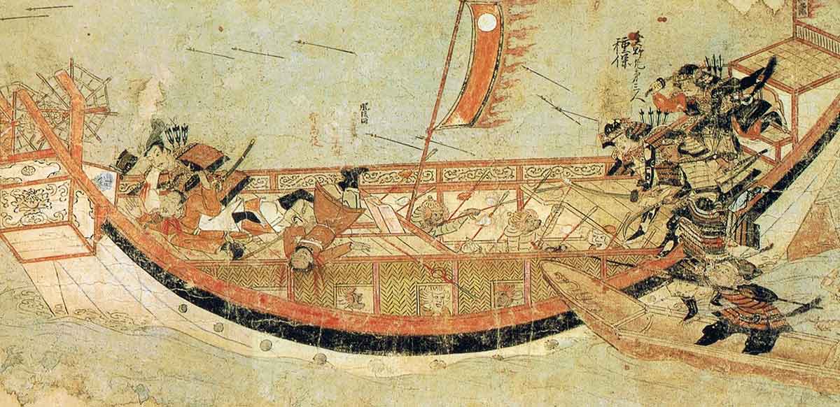 samurai attacking mongolian ships
