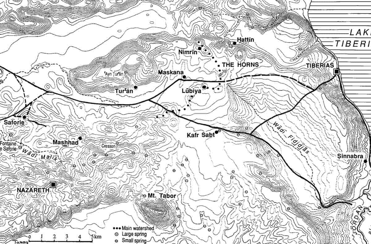 topographical map hattin