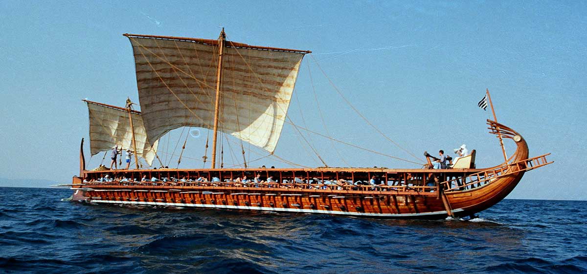triremes ship sailing