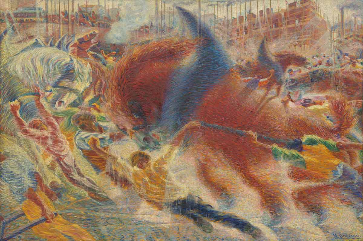 umberto boccioni city rises painting
