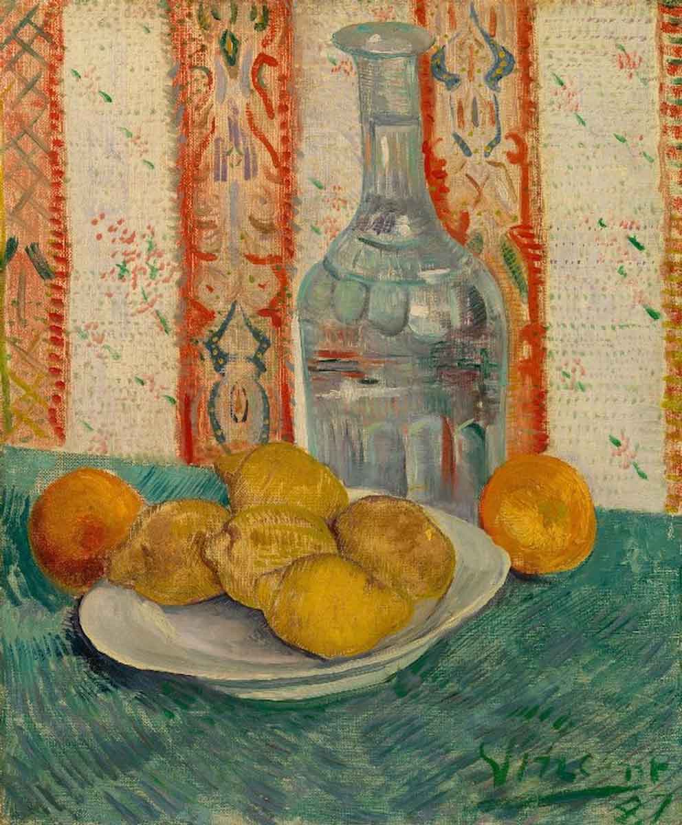 van gogh carafe and dish with citrus fruit