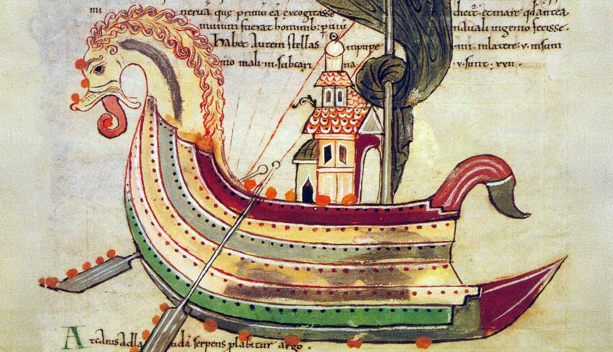 viking ship with dragon 10th century