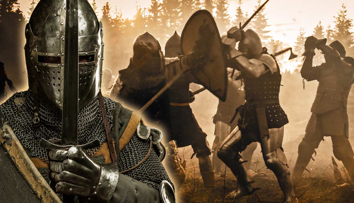 A knight in armor holding a sword