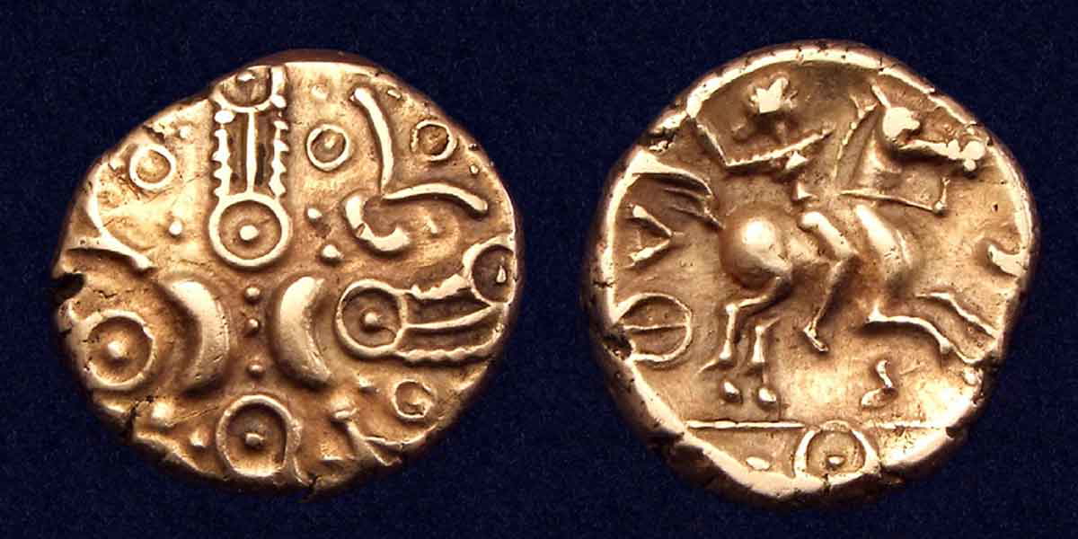 Celtic coin gold stater catuvellauni