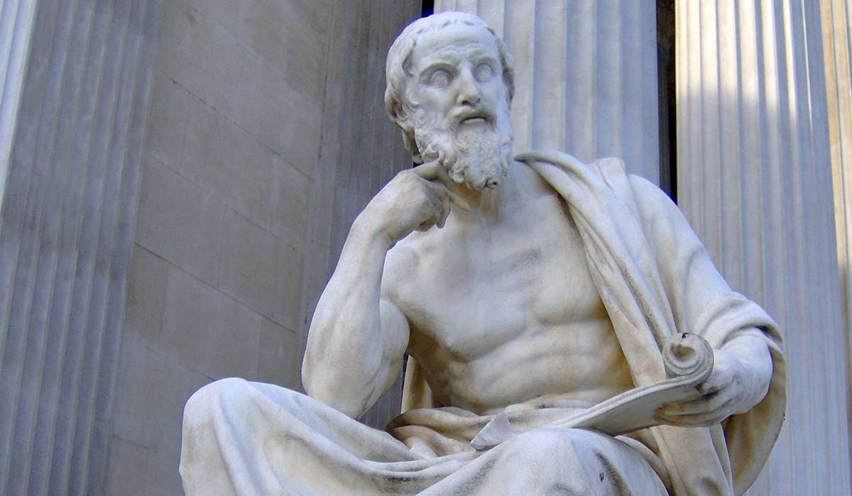 Herodotus marble statue
