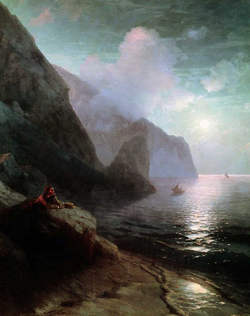 aivazovsky ivan pushkin in crimea painting
