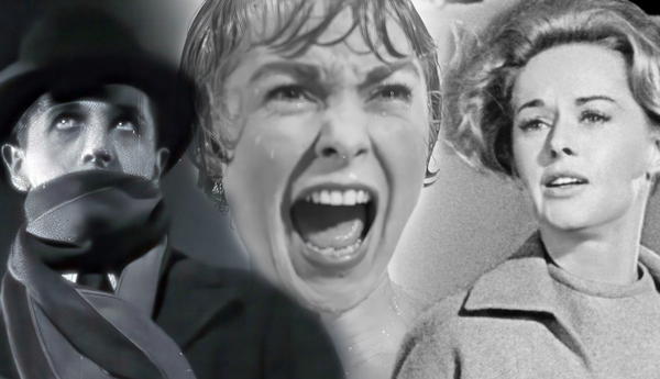 Hitchcock horror film scenes collage