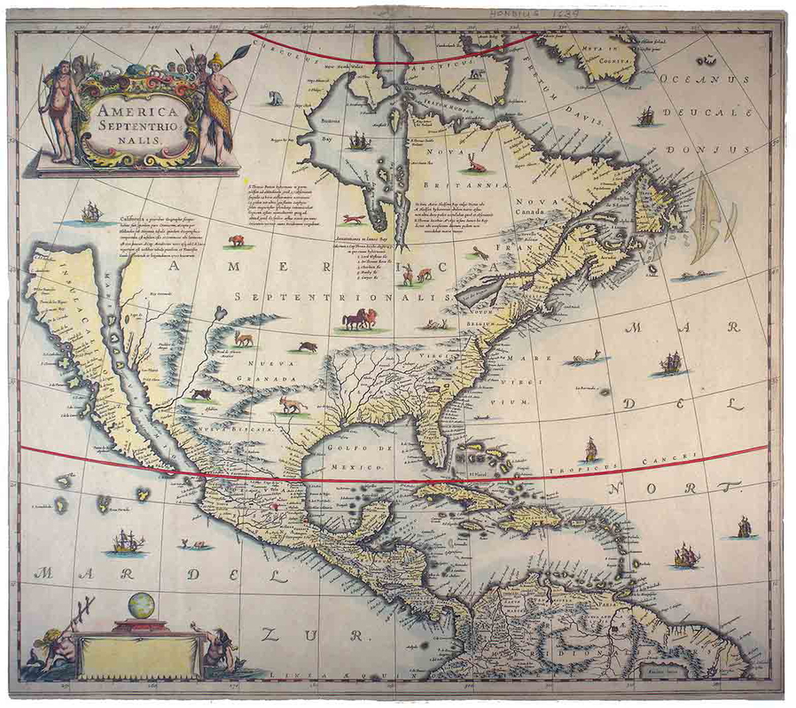 antique map of america old