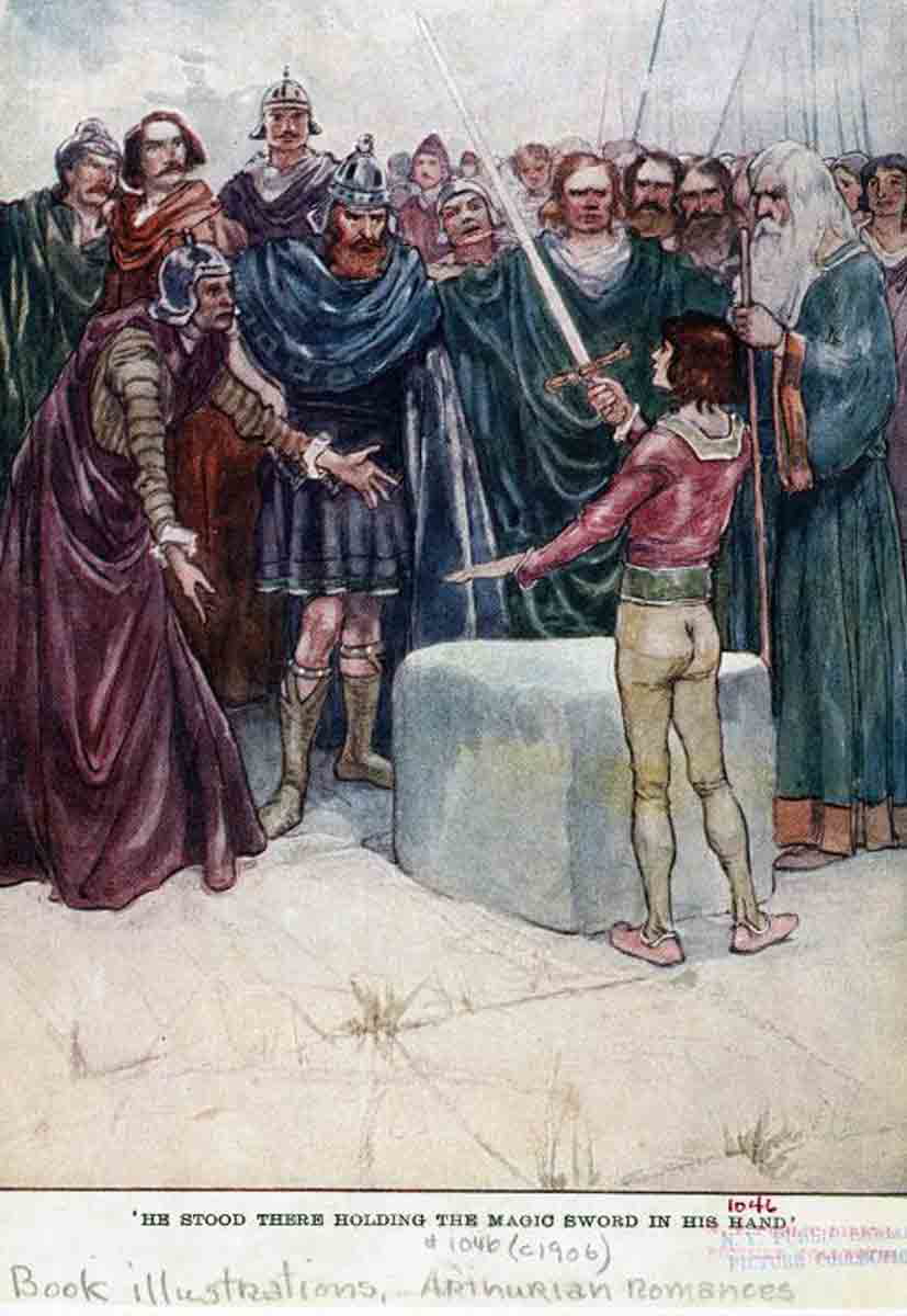 arthur drawing sword stone