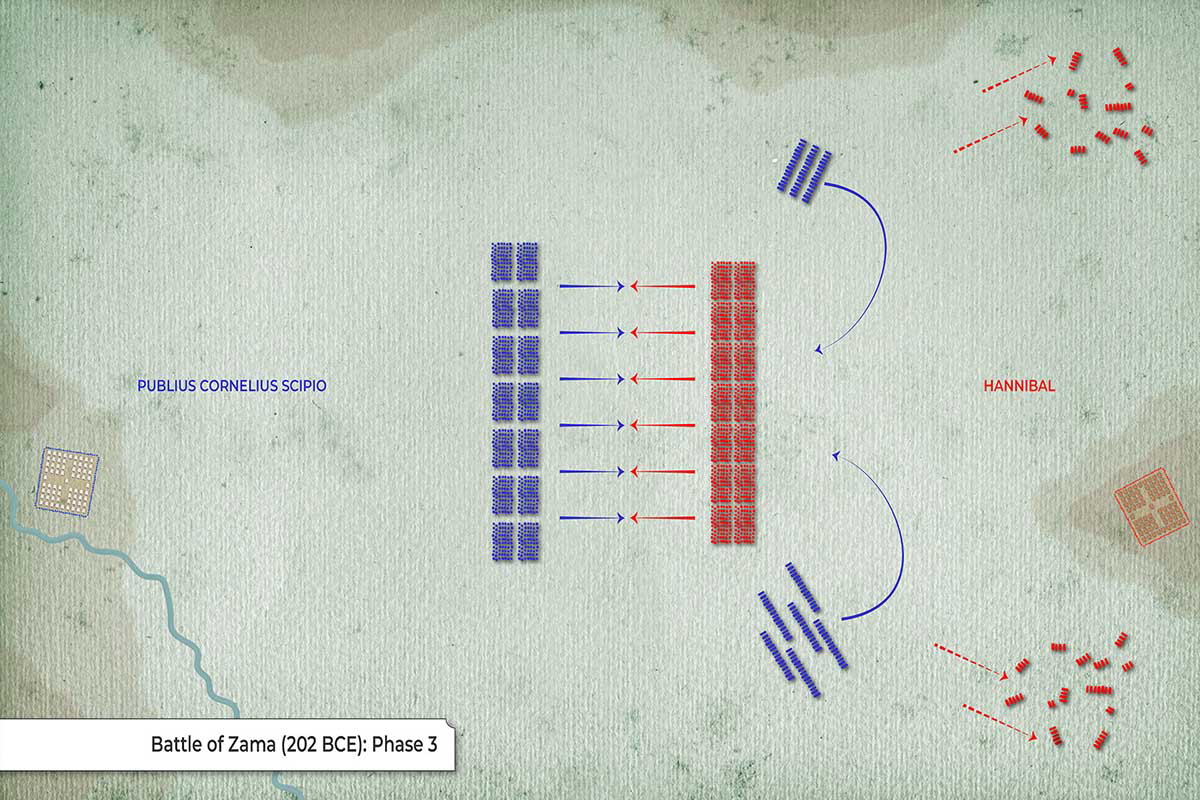Map of the Battle of Zama (Phase 3), provided by TheCollector.com