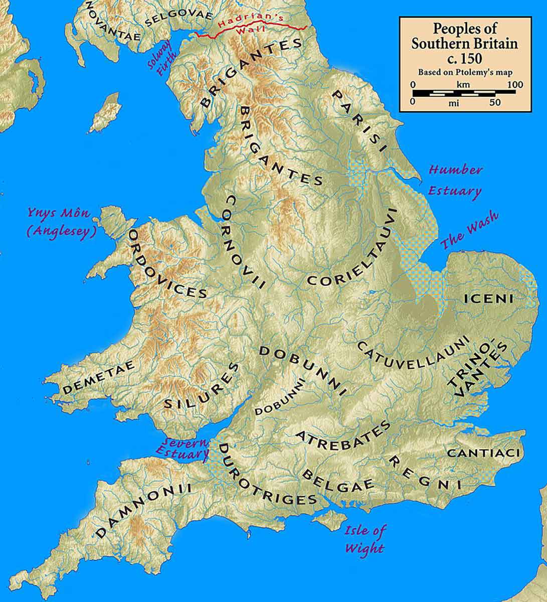 britain south tribes Ptolemy