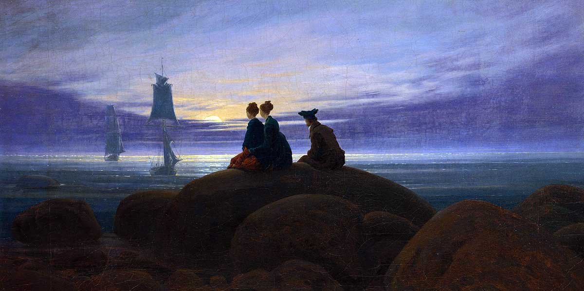 caspar david friedrich moonrise painting