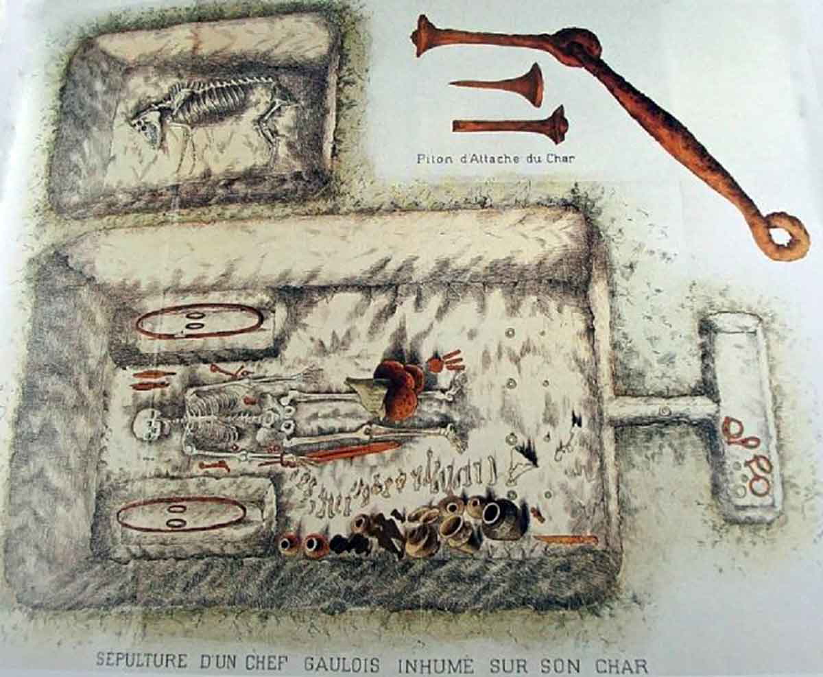 chariot burial celtic illustration