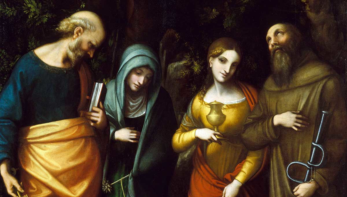 correggio saints peter martha mary leonard painting