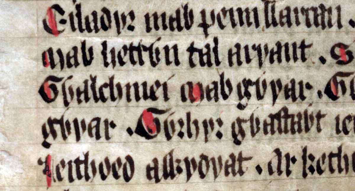 culhwch olwen folio 203r gwalchmai gwyar sister arthur close