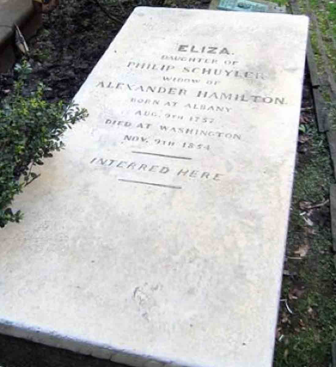 eliza hamilton trinity church cemetery
