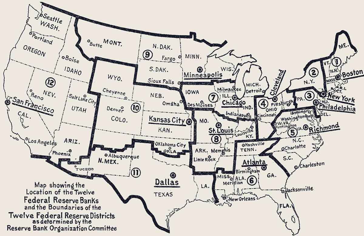 federal reserve map 1913