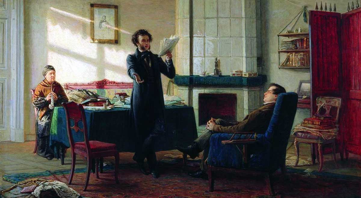 ge nikolai pushkin in mikhaylovskoe painting