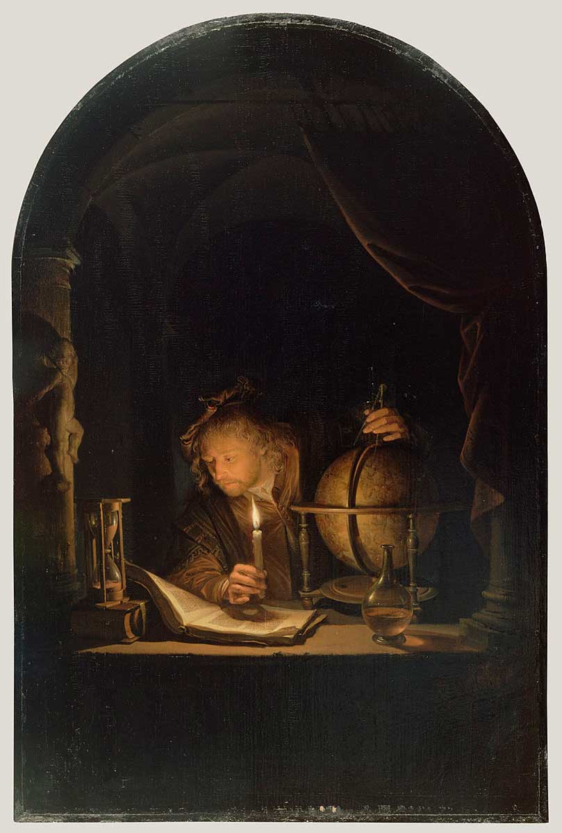gerrit dou astronomer by candlelight painting
