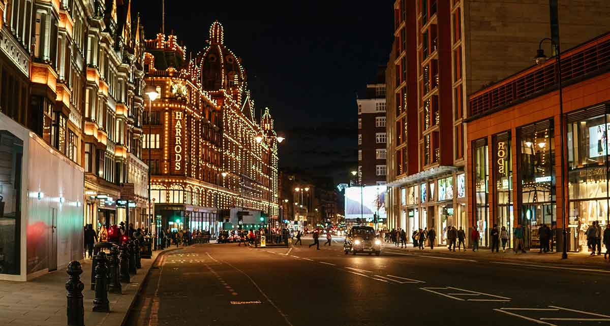 harrods london lights