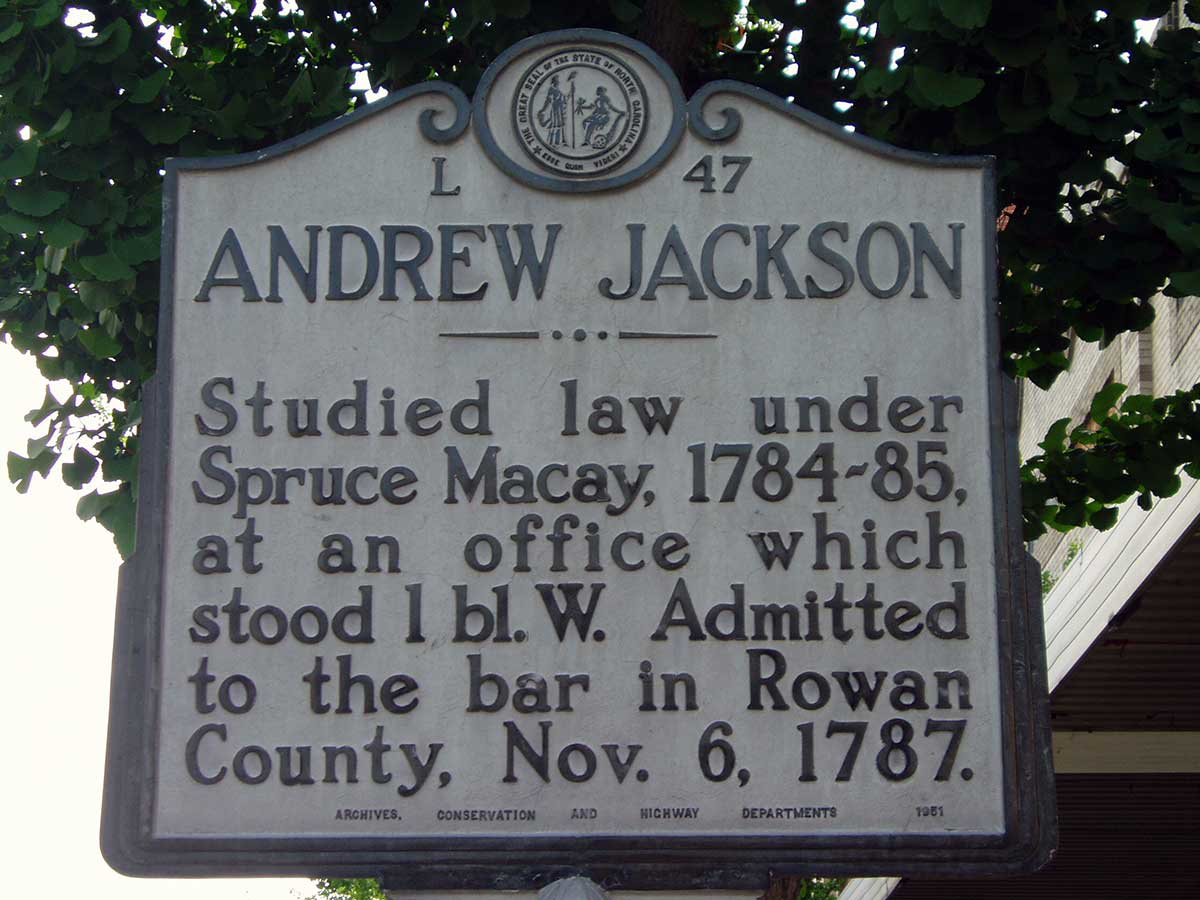 historical marker andrew jackson