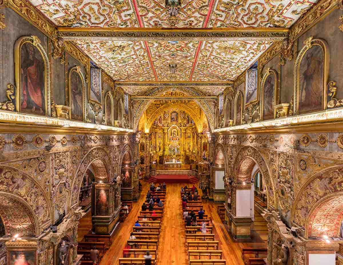 interior san francisco church quito ecuador