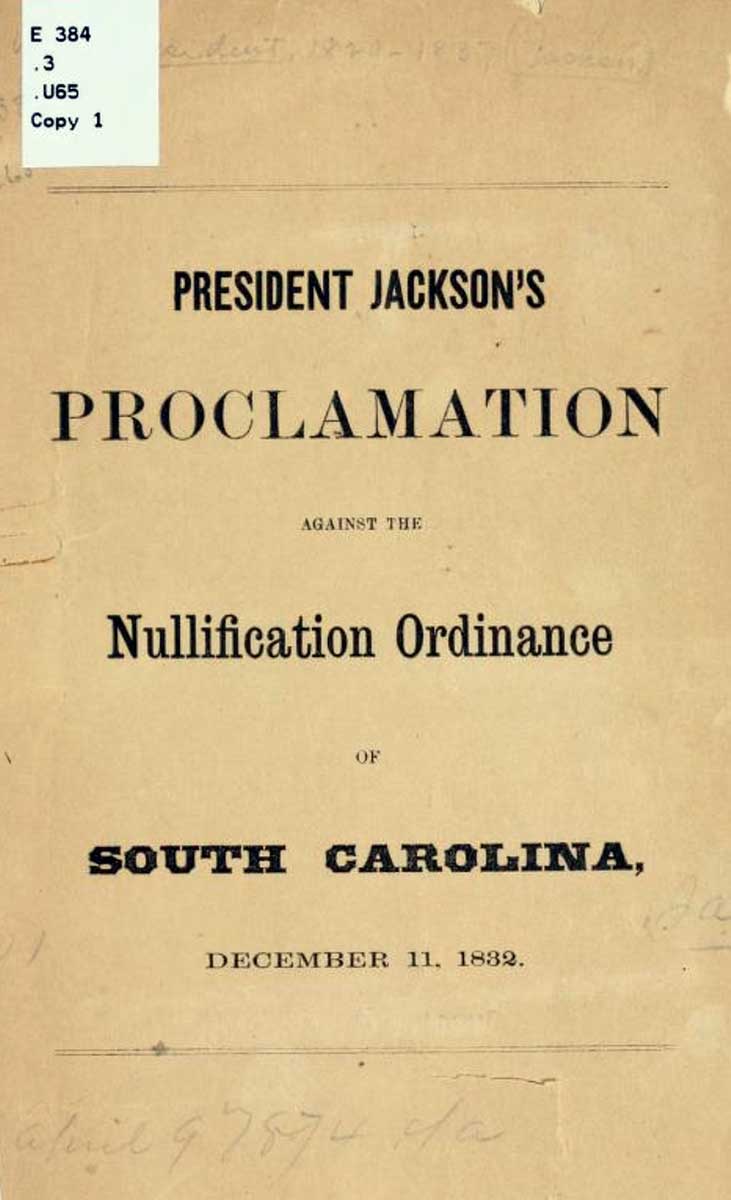 jackson proclamation nullification crisis