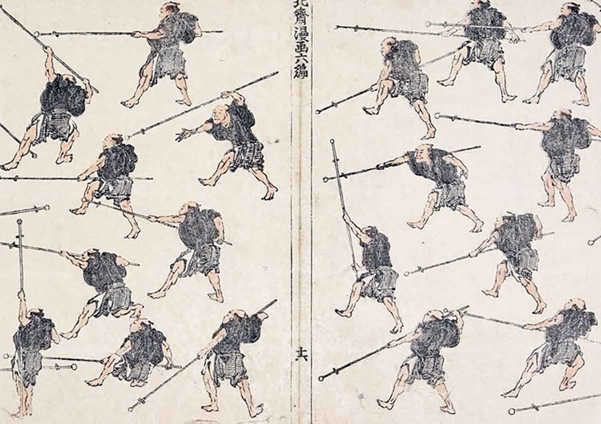 katsushika hokusai sword practice iaijutsu