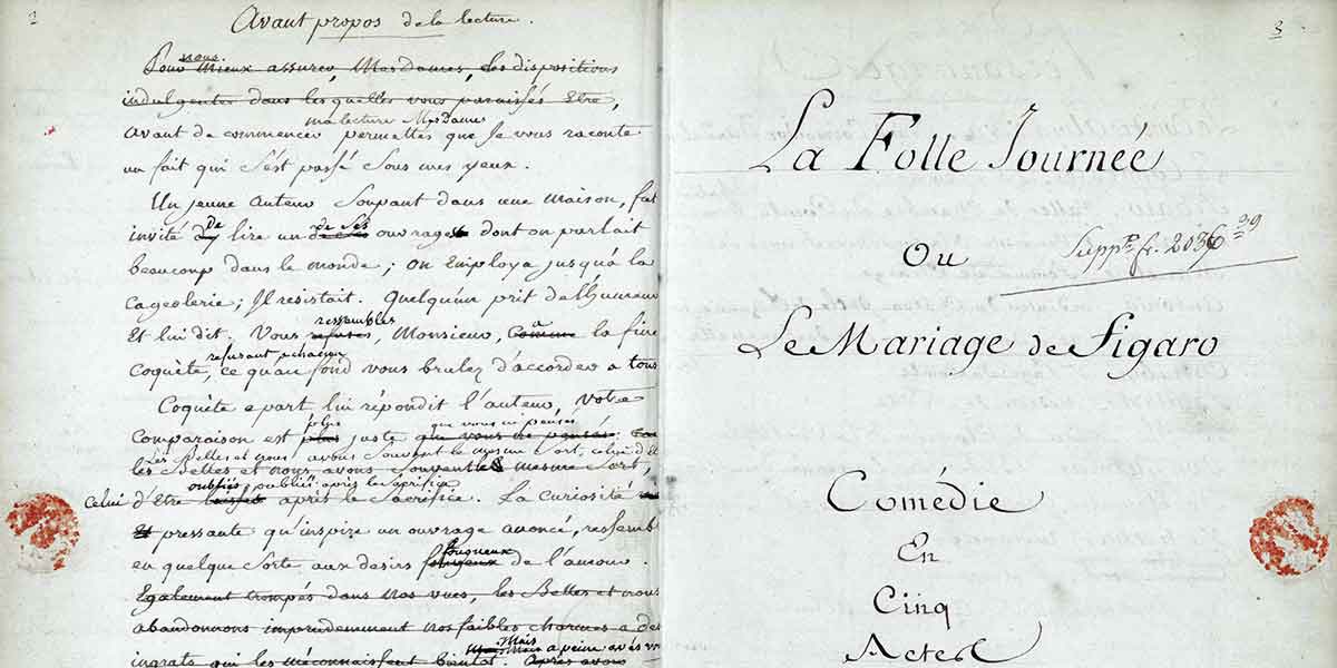 le mariage de fiagro manuscript